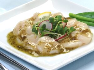 帆立の和風カルパッチョ 山椒風味