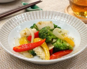 【スチコン】いかと彩野菜の山椒風味