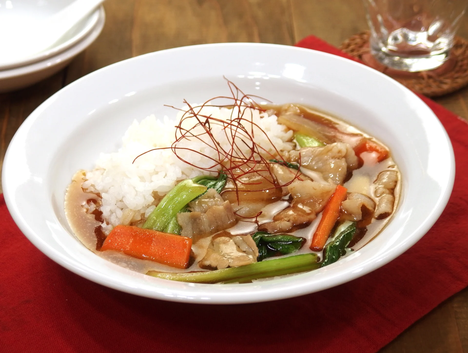 豚バラの中華風あんかけご飯