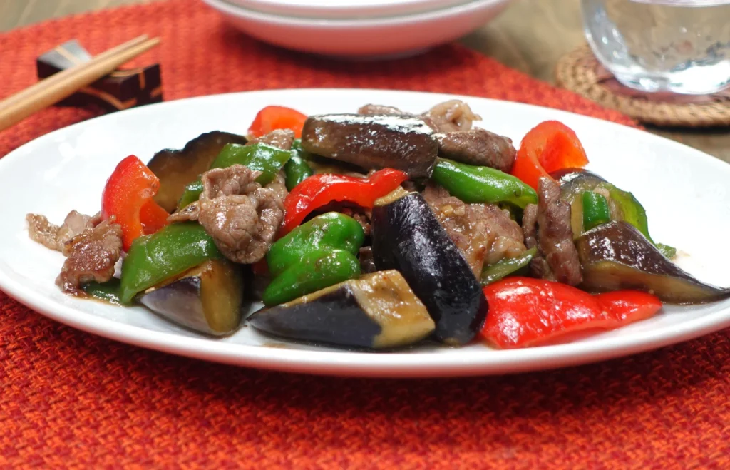 牛肉となすのオイスターソース炒め
